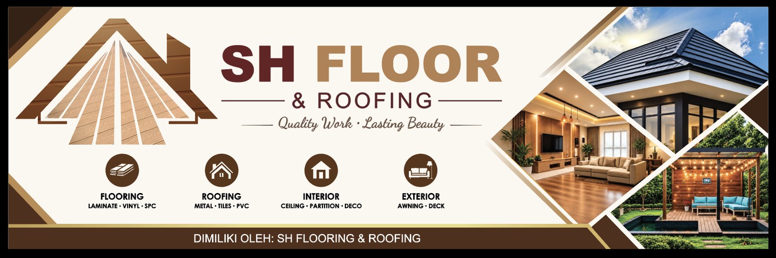 SH Floor & Roofing signboard artwork