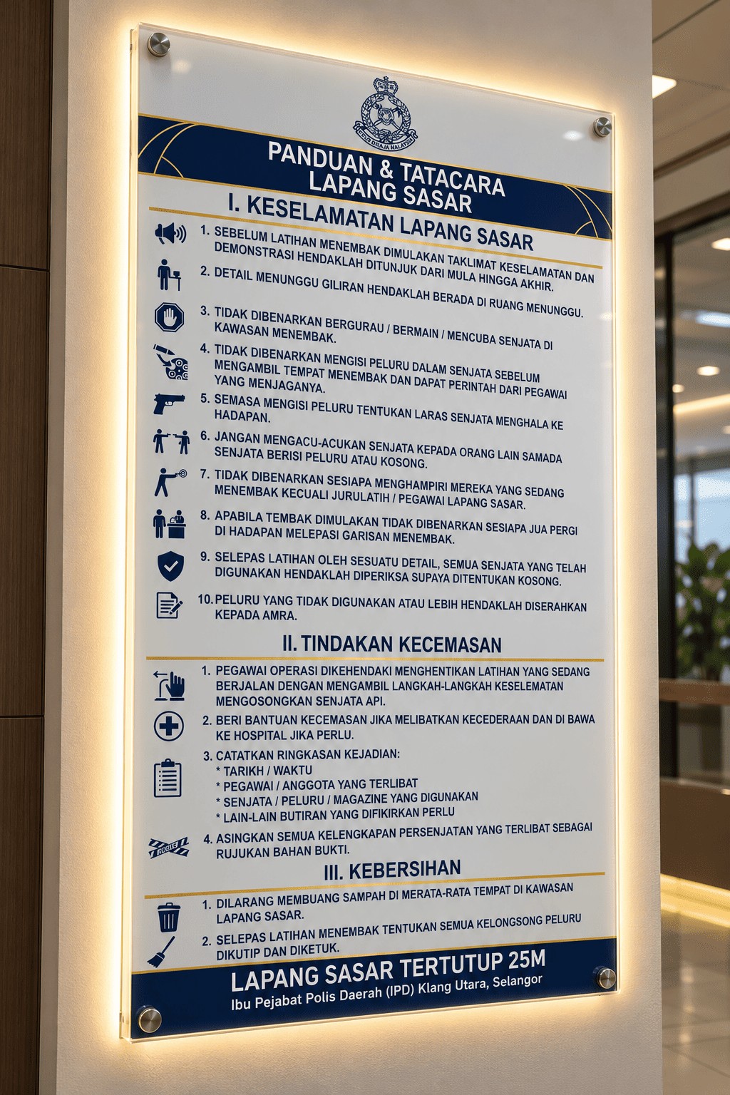 Panduan & Tatacara Lapang Sasar procedure board mocked up